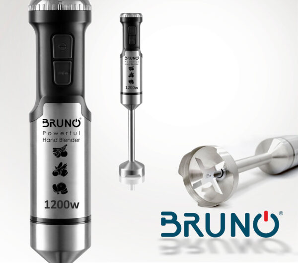 BRUNO ραβδομπλέντερ BRN-0092, ρυθμιζόμενη ταχύτητα, 1200W, inox-μάυρο - Image 5