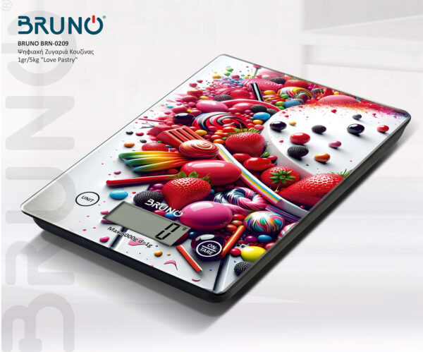 BRUNO BRN-0209 Ψηφιακή Ζυγαριά Κουζίνας 1gr/5kg "Love Pastry" - Image 5