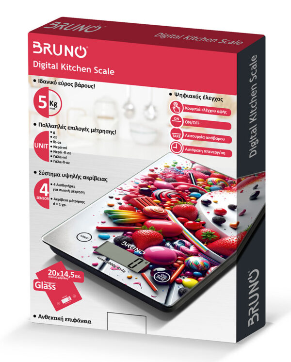 BRUNO BRN-0209 Ψηφιακή Ζυγαριά Κουζίνας 1gr/5kg "Love Pastry" - Image 6