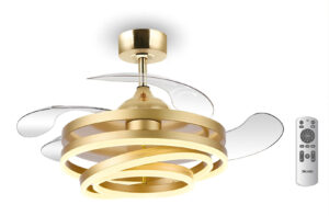 BRUNO BRN-0225 Ανεμιστήρας οροφής με LED φως, AC 122W, 42", O107x47εκ., χρυσός