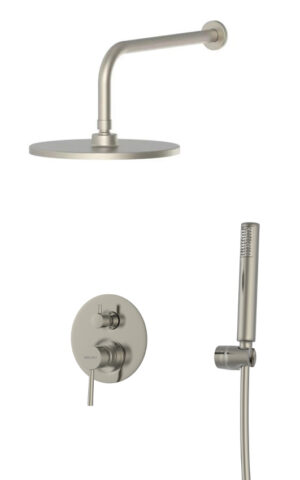 BRUNO σετ κεφαλή ντους με τηλέφωνο BRN-0265, αναμεικτική, εντοιχισμού, ασημί