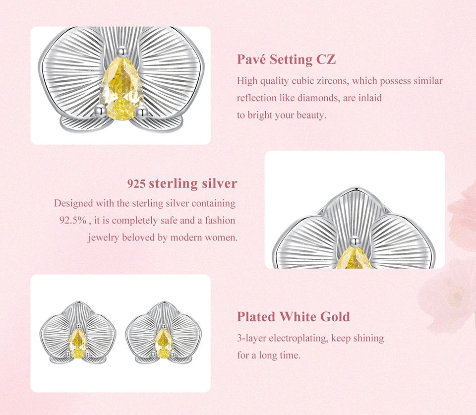 BAMOER σκουλαρίκια καρφωτά BSE1170 με κυβική ζιρκόνια, ασήμι 925, ασήμι - Image 4