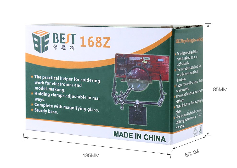 BEST Μεγεθυντικός Φακός BST-168Z, 5x zoom, με clips συγκράτησης - Image 4