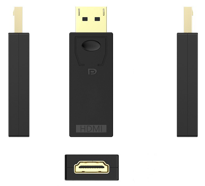 POWERTECH αντάπτορας DisplayPort σε HDMI CAB-DP065, Passive, 4K, μαύρος - Image 2