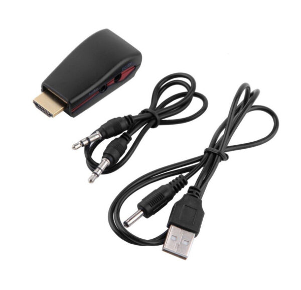 POWERTECH αντάπτορας HDMI 19pin σε VGA CAB-H076, audio jack, USB power - Image 3