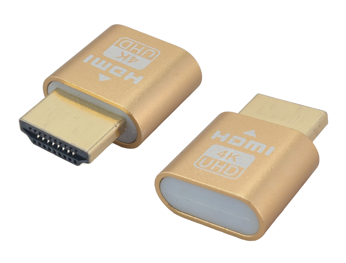POWERTECH HDMI dummy plug CAB-DP082 με LED, 4K/60Hz, χρυσό
