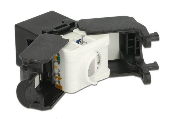 POWERTECH keystone module RJ45 female CAB-N150, Cat.6Α UTP 180°, μαύρο - Image 2