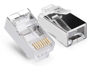 POWERTECH βύσμα RJ45 CAB-N448, pass-through, Cat 6/6a FTP, μεταλλικό, ασημί, 50τμχ