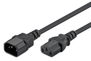 POWERTECH καλώδιο προέκτασης τροφοδοσίας CAB-P039, 3x 0.75mm², CCS, 1m, μαύρο