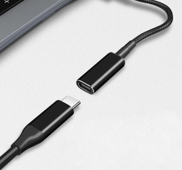 POWERTECH καλώδιο τροφοδοσίας CAB-UC068, USB-C σε 5.5x2.5mm, 15cm, μαύρο - Image 2