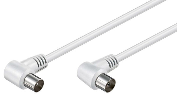 POWERTECH καλώδιο κεραίας CAB-V003, αρσενικό σε θηλυκό, 90°, 1.5m, λευκό