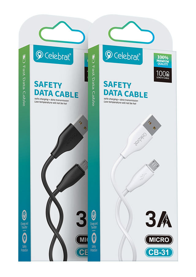 CELEBRAT καλώδιο micro USB σε USB CB-31, 15W, 480Mbps, 1m, μαύρο - Image 4