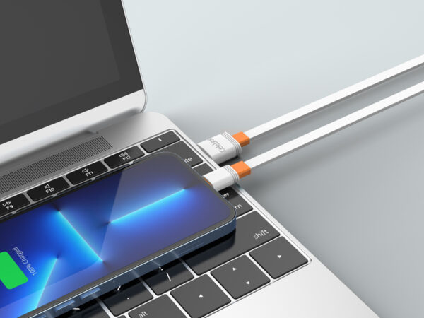 CELEBRAT καλώδιο micro USB σε USB CB-33M, flat, 10.5W, 1m, λευκό - Image 2