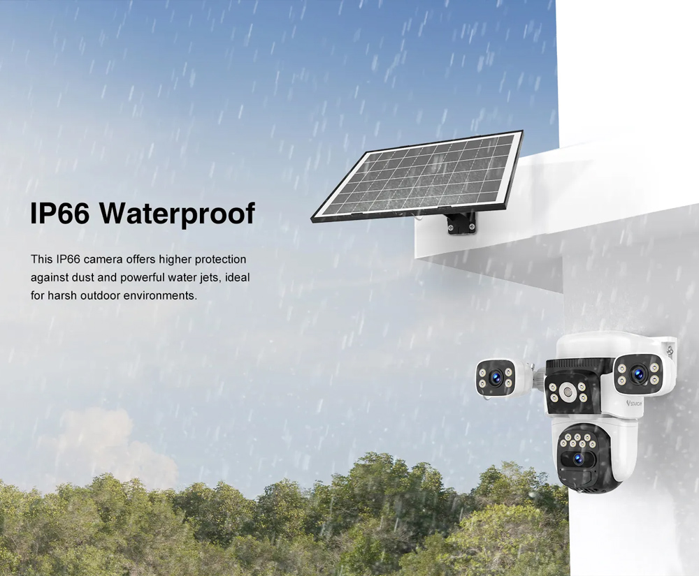 VSTARCAM smart ηλιακή κάμερα CB621SR, triple lens, 2MP, WiFi, SD, PTZ, IP66 - Image 4