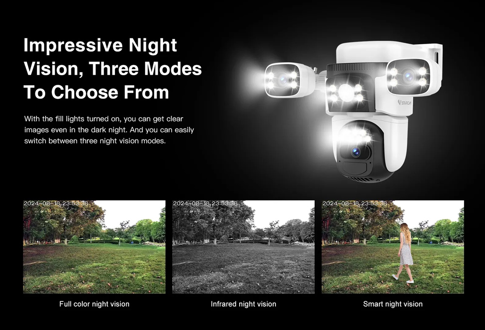 VSTARCAM smart ηλιακή κάμερα CB621SR, triple lens, 2MP, WiFi, SD, PTZ, IP66 - Image 12