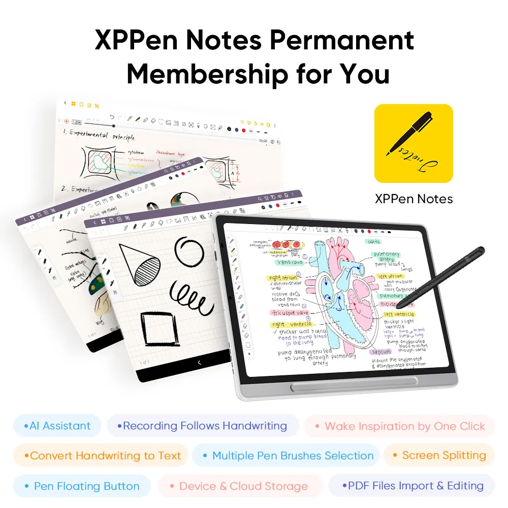 XP-PEN έγχρωμο ψηφιακό σημειωματάριο Magic Note Pad με γραφίδα, 10.95", 6/128GB, Android 14, 8000mAh, λευκό - Image 7