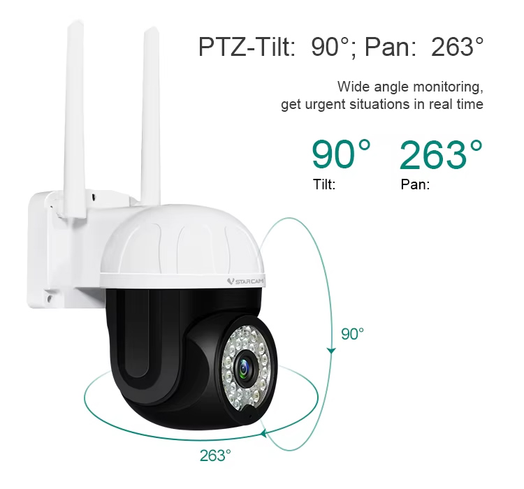 VSTARCAM smart κάμερα CS662, 3MP, WiFi, PTZ, SD, IP66 - Image 3