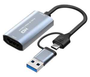 CABLETIME video capture CT-ACHC-AG, HDMI/USB & USB-C, 4K/60Hz, γκρι