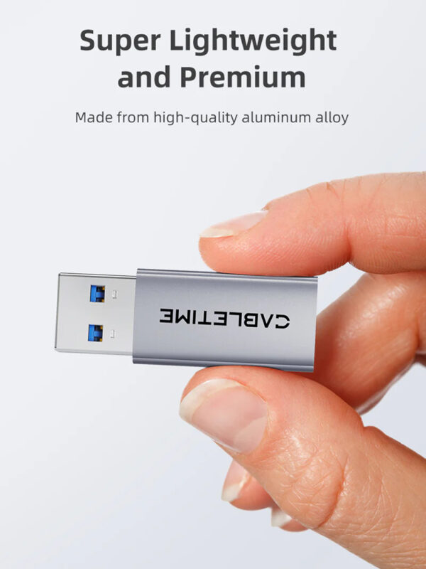 CABLETIME αντάπτορας USB-C σε USB CT-AMCF10-AG, 10Gbps, 15W, γκρι - Image 6