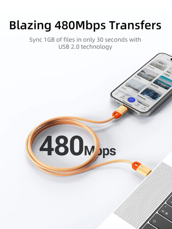 CABLETIME καλώδιο USB-C CT-CM60-PBW, 60W PD, 480Mbps, 0.25m, μπλε - Image 3