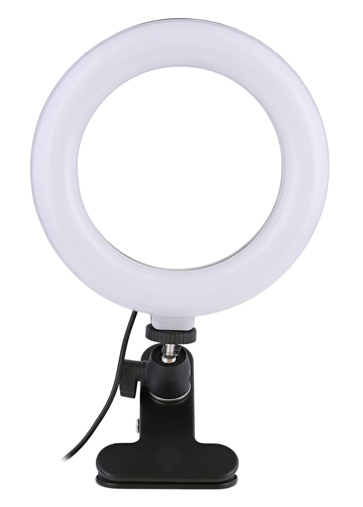 CABLETIME φωτιστικό δαχτυλίδι LED CT-LRL6-PB με μίνι τρίποδα & σφιγκτήρα, βάση smartphone, Φ16cm - Image 4