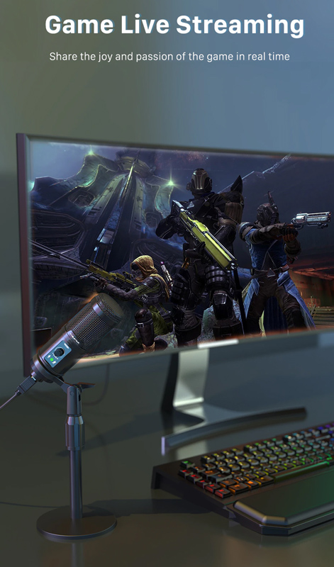 CABLETIME πυκνωτικό μικρόφωνο MP03-AB, με αντιανέμιο & τρίποδα, USB - Image 2