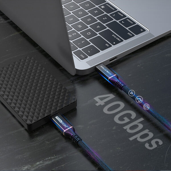 CABLETIME καλώδιο USB-C σε USB-C CT-USB4, 240W, 40Gbps, 8K/60Hz, USB4, 1m, μαύρο - Image 3
