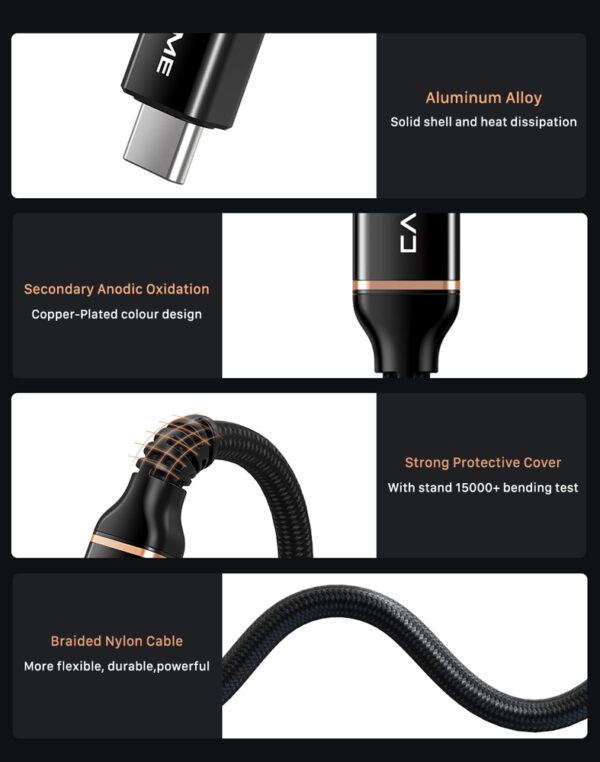 CABLETIME καλώδιο USB-C σε USB-C CT-USB4, 240W, 40Gbps, 8K/60Hz, USB4, 1m, μαύρο - Image 9