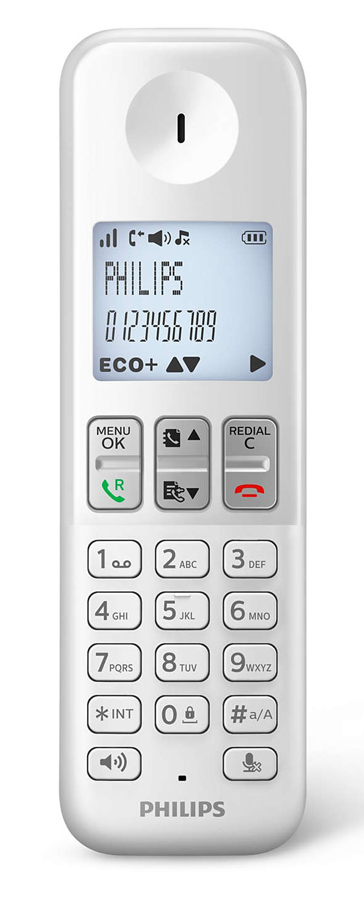PHILIPS ασύρματο τηλέφωνο D2501W-34, με ελληνικό μενού, λευκό - Image 2