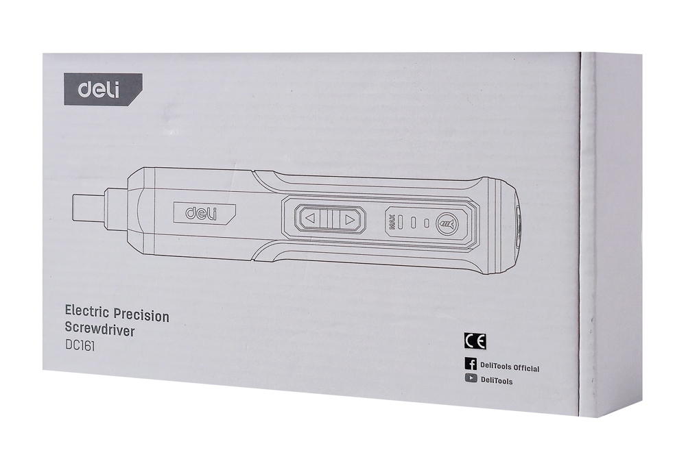 DELI σετ κατσαβίδι μπαταρίας με μύτες DC161, LED φακός, 2000mAh - Image 5