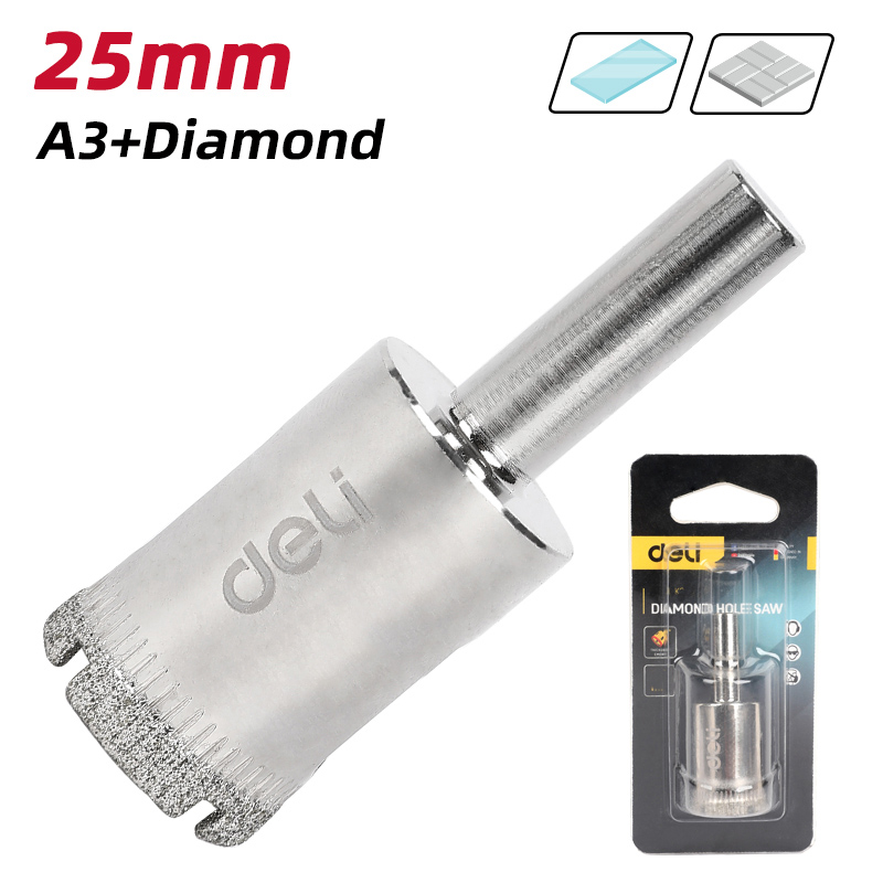 DELI ποτηροτρύπανο διαμαντέ DH-BKK250-E1 για πλακάκια/γυαλί, 25mm διάμετρος - Image 2