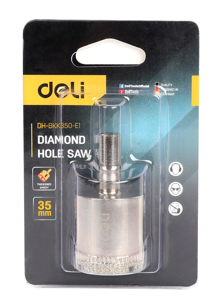DELI ποτηροτρύπανο διαμαντέ DH-BKK350-E1 για πλακάκια/γυαλί, 35mm διάμετρος - Image 3