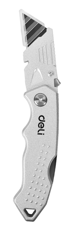 DELI κοπίδι DL008Z με ανταλλακτικές λεπίδες, μεταλλικό, 19mm, γκρι