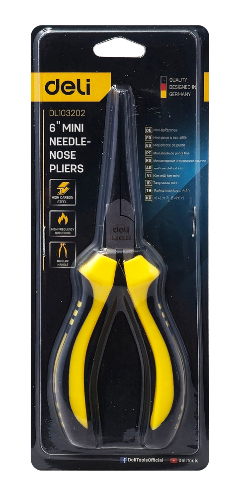 DELI μυτοτσίμπιδο ίσιο DL103202 με αντιολισθητικές λαβές, 150mm - Image 3