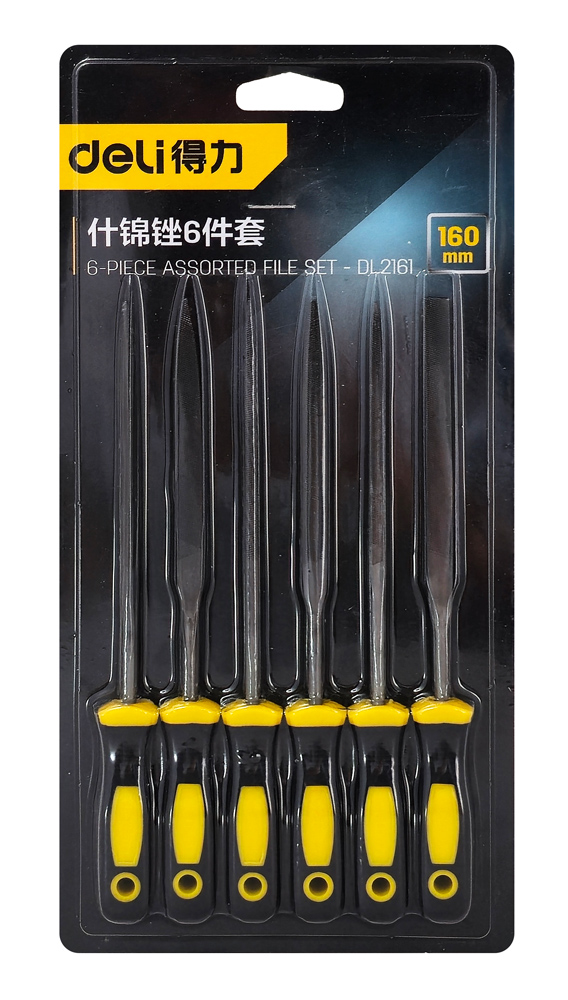 DELI σετ λίμες DL75108 με αντιολισθητική λαβή, μετάλλου, 160mm, 6τμχ - Image 3