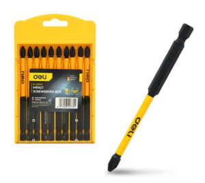 DELI σετ μύτες κατσαβιδιού DL251100 για δραπανοκατσάβιδο, σταυρωτές, PH2x100mm, 10τμχ