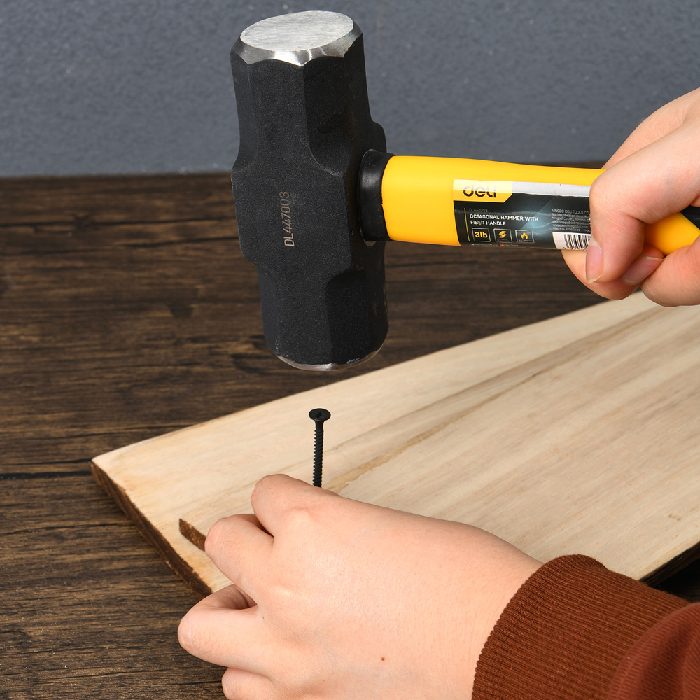 DELI βαριοπούλα DL447003 με αντιολισθητική Fiberglass λαβή, 1.36kg, 380mm - Image 2