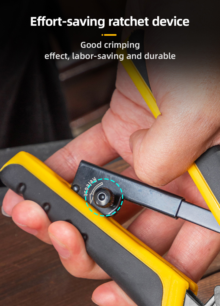 DELI πρέσα ακροδεκτών καλωδίων δικτύου DL4971, 4P/6P/8P, 200mm - Image 4