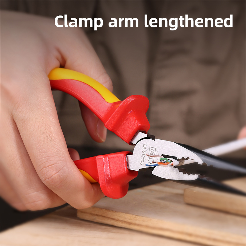 DELI μυτοτσίμπιδο ίσιο ηλεκτρολόγου DL512106 με αντιολισθητικές λαβές, VDE 1000V, 160mm - Image 2