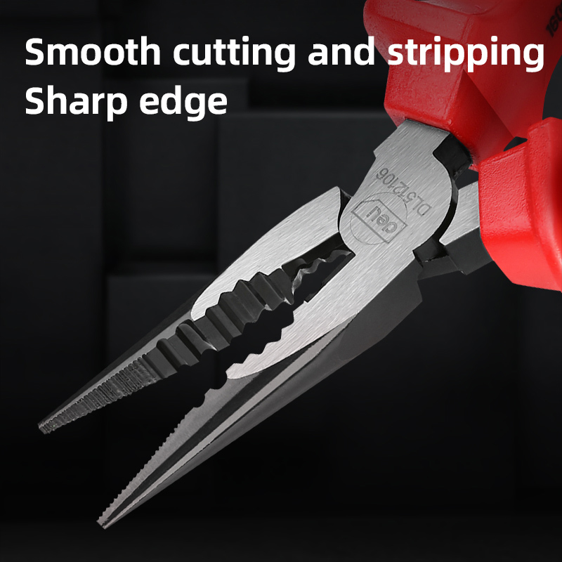 DELI μυτοτσίμπιδο ίσιο ηλεκτρολόγου DL512106 με αντιολισθητικές λαβές, VDE 1000V, 160mm - Image 3