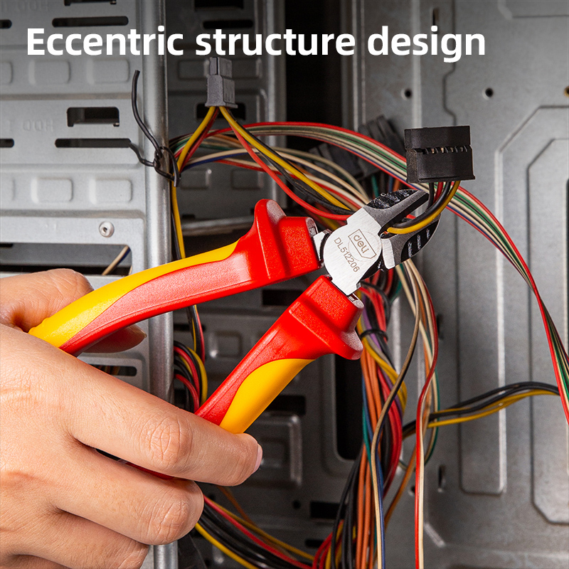 DELI πλαγιοκόφτης ηλεκτρολόγου DL512206 με αντιολισθητικές λαβές, VDE 1000V, 160mm - Image 2