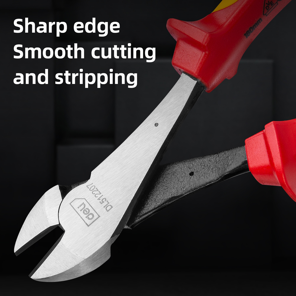 DELI πλαγιοκόφτης ηλεκτρολόγου DL512207 με αντιολισθητικές λαβές, VDE 1000V, heavy duty, 180mm - Image 3