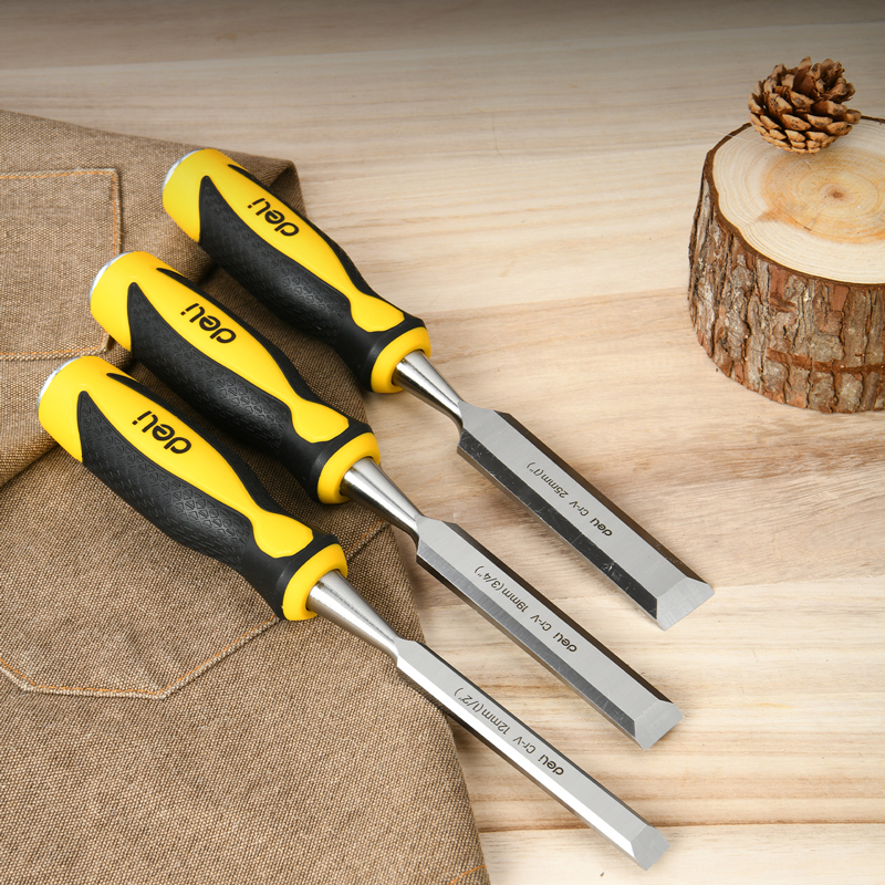 DELI σετ σκαρπέλα ξύλου DL6203-ED1 με αντιολισθητική λαβή, 12/19/25mm, 3τμχ - Image 2