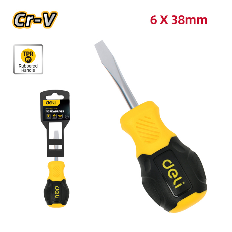 DELI κατσαβίδι ίσιο DL6360381N με αντιολισθητική λαβή, μαγνητικό, 6x38mm - Image 2