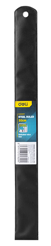 DELI μεταλλικός χάρακας DL8030Y, ανοξείδωτο ατσάλι, 12"/30cm, ασημί - Image 4