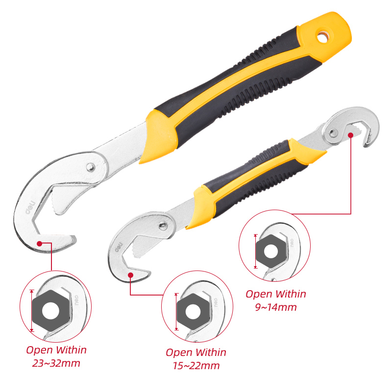 DELI σετ γαντζόκλειδα DL932-2, με αντιολισθητική λαβή, 9-32mm - Image 4