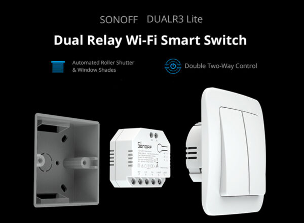 SONOFF smart διακόπτης DUALR3 Lite, 2-Gang, Wi-Fi, 15A, λευκός - Image 2