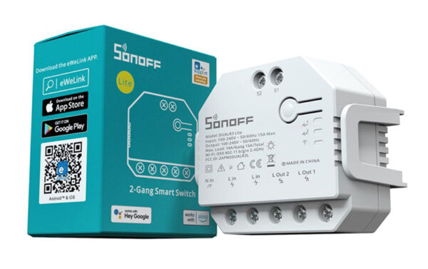 SONOFF smart διακόπτης DUALR3 Lite, 2-Gang, Wi-Fi, 15A, λευκός - Image 5