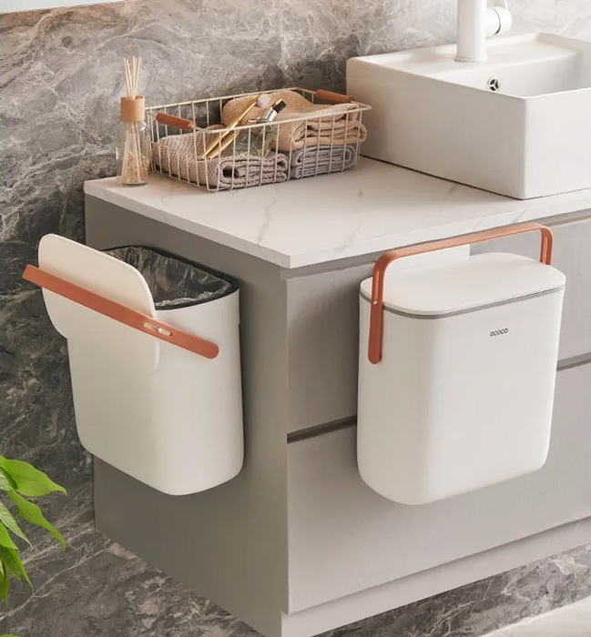ECOCO κάδος απορριμμάτων E2236, 10lt, λευκός - Image 2