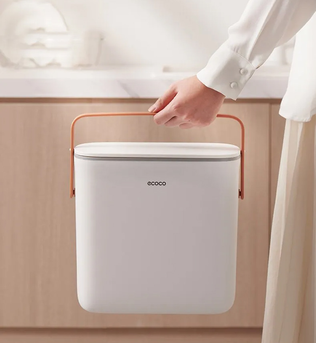 ECOCO κάδος απορριμμάτων E2236, 10lt, λευκός - Image 3